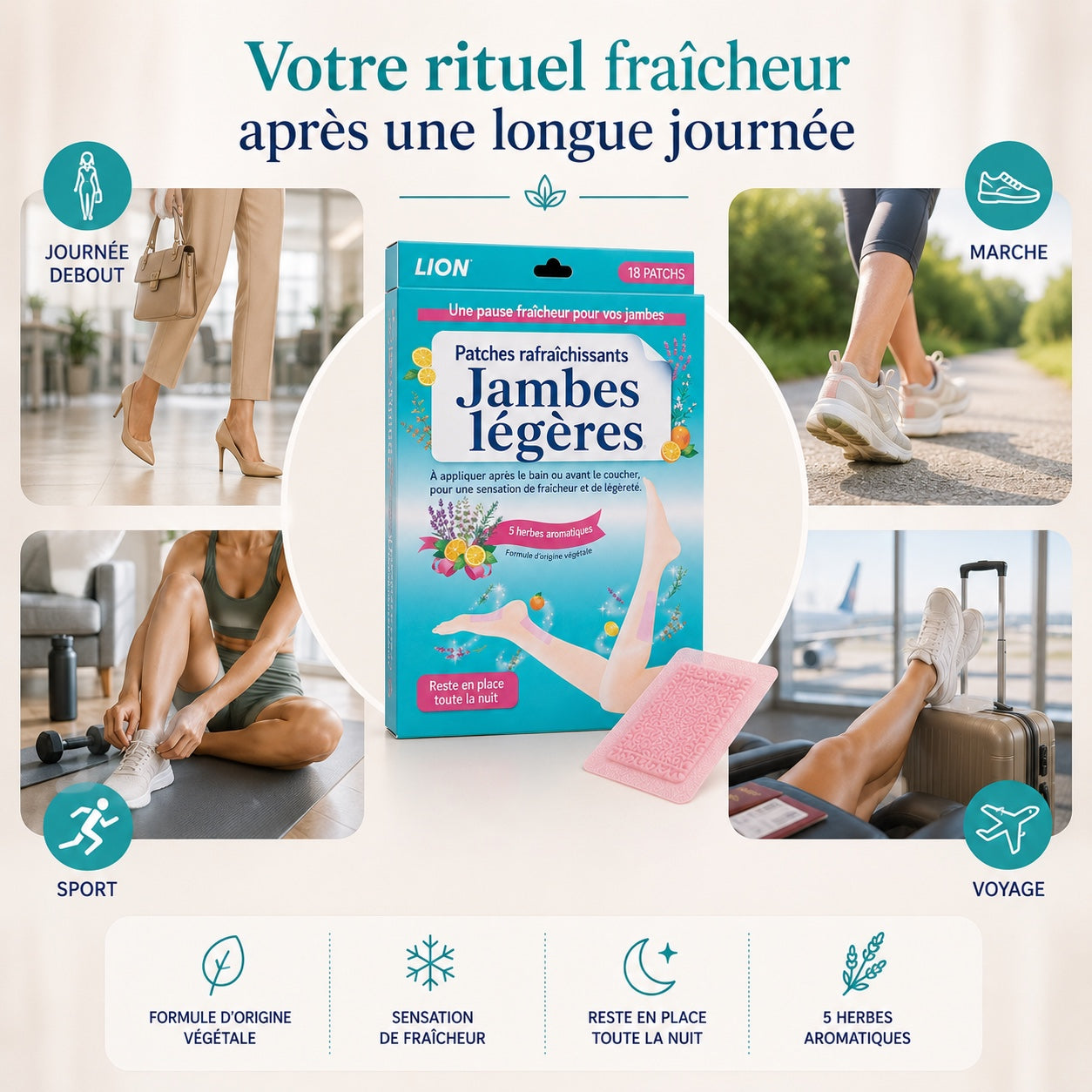 Routine fraîcheur LION après une longue journée