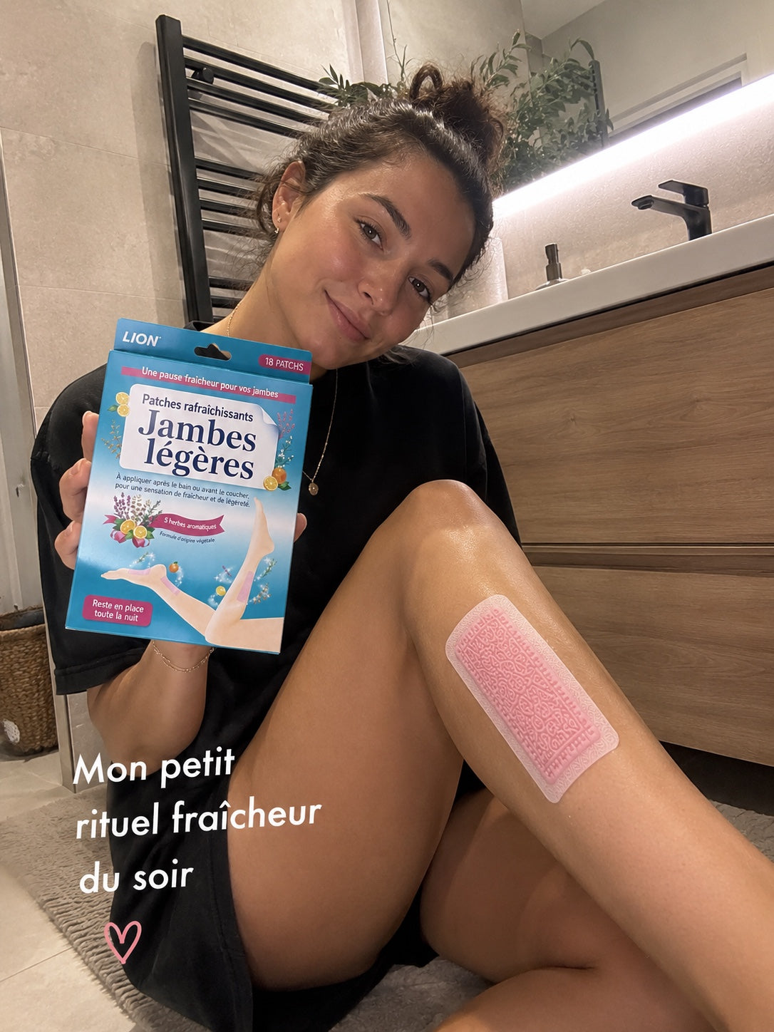 Rituel fraîcheur du soir avec les patchs LION