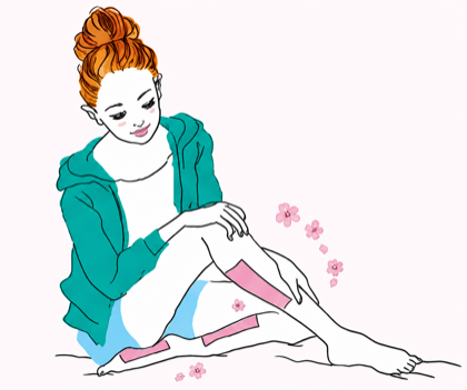 Illustration LION d’une femme profitant d’un moment de fraîcheur